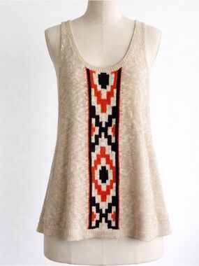 Arizona Jeans Tank Top with Aztec Panel